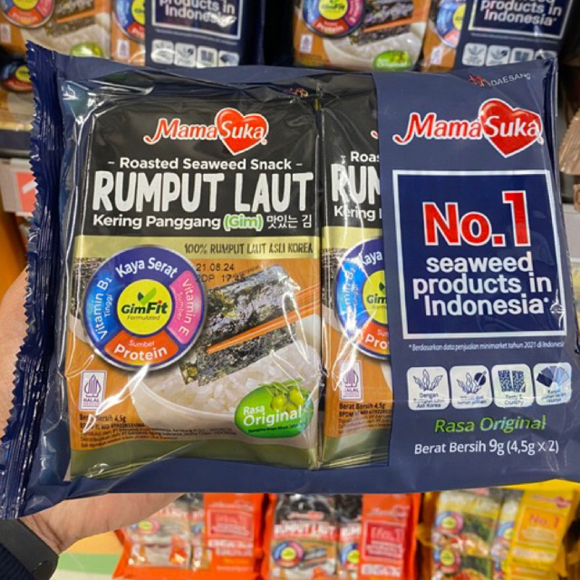 

Mamasuka Rumput Laut Kerinng Panggang Rasa ORIGINAL 4.5 grm X 2 Pcs