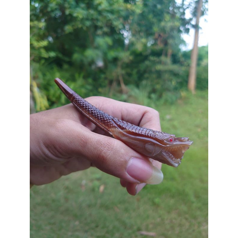 once tanduk kerbau bule ukiran naga