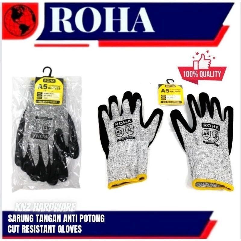sarung tangan 10" anti benda tajam ROHA Japan quality