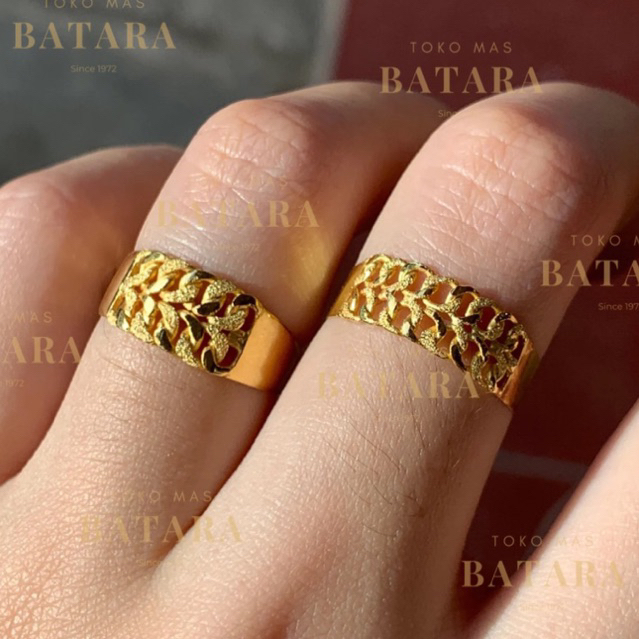 Cincin Double Rantai Pasir Emas Tua 99% / 97% Custom Handmade