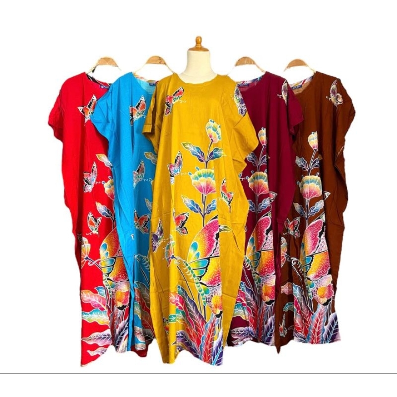 Longdress Jumbo Kalong Premium Daster Wanita Batik Kencana Ungu Label Biru Original Ld 150 Cm Non Bu