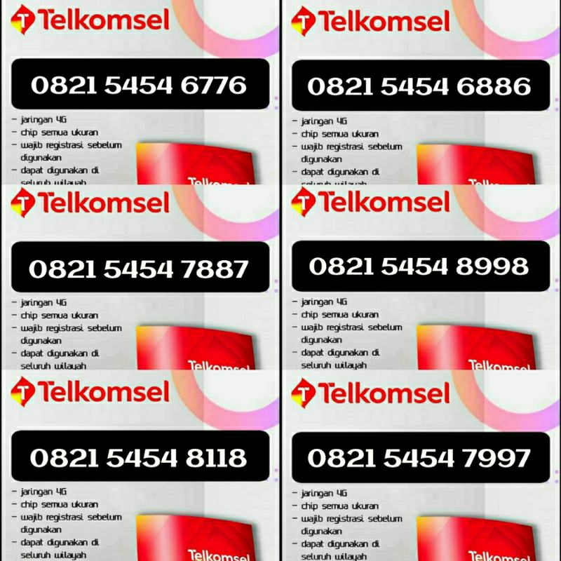 PERDANA SIMPATI CANTIK 5454 6886 8118 7887 7997 8998