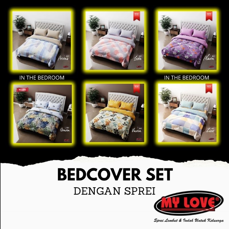 Bedcover My Love 180x200 | Set Bed Cover 160x200 | Kado Nikah