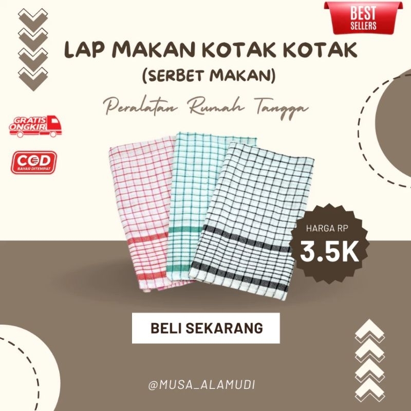 Lap Makan Kotak Serbet Makan Kotak Tebal