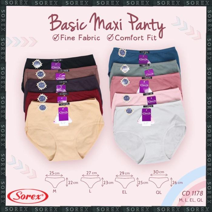 SOREX | Celana Dalam Wanita CD 1178 Basic Maxi Panty / CD Dalaman Perempuan Sorex Super Lembut dan Nyaman