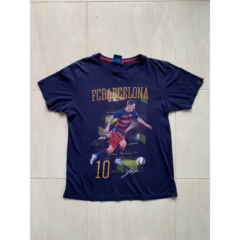 baju official merchandise FC Barcelona Lionel Messi with autograph