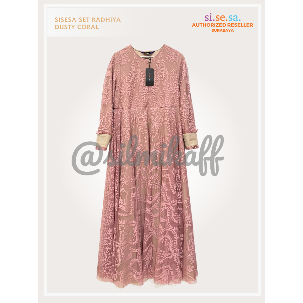 [SILMIKAFF] Sisesa Set Radhiya Dusty Coral Gamis Premium Syari Hijab Setelan Muslimah Wanita Atasan 