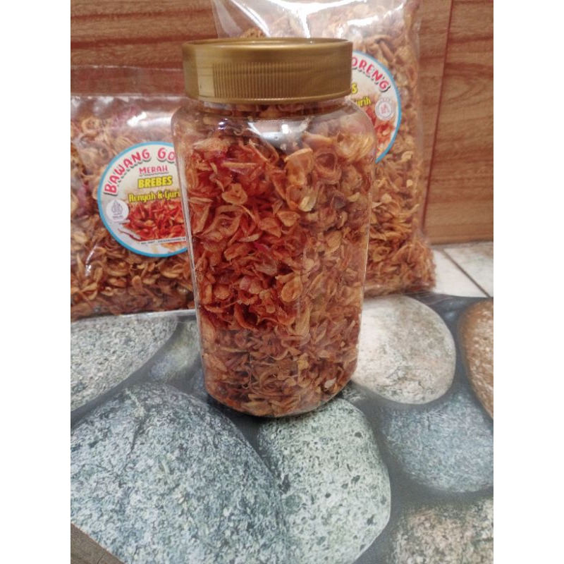 

Bawang goreng brebes murni tanpa campuran Tepung toples 700 ml