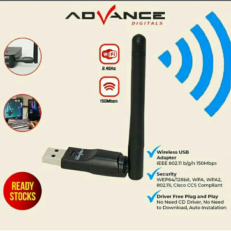 Dongle Wi-Fi merk Advance/AOKI Cocok untuk semua merk Stb