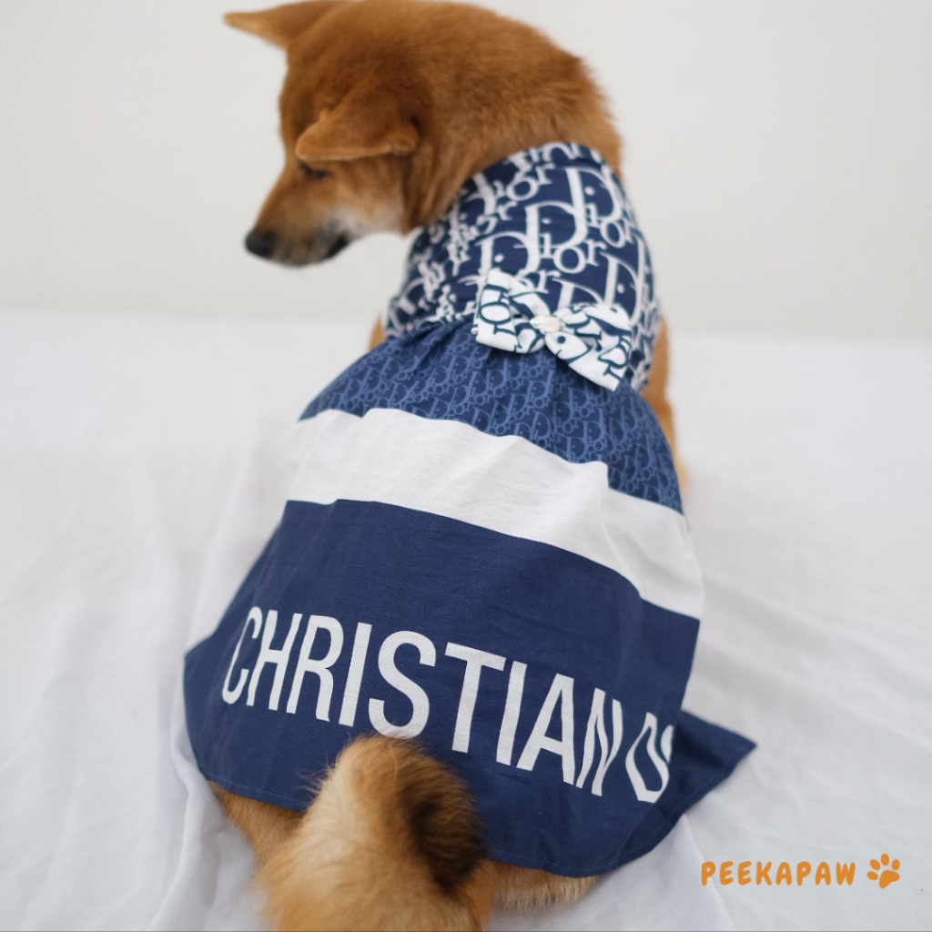 Peekapaw - Baju Anjing dan Kucing Dress Christian Dior