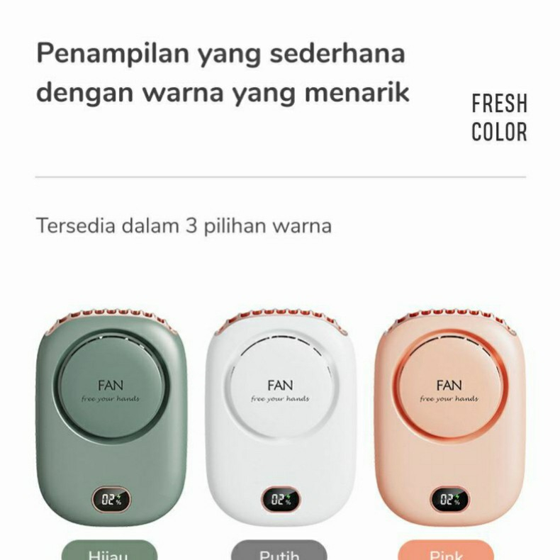Kipas Angin Kalung Leher Mini Olahraga Portable Praktis