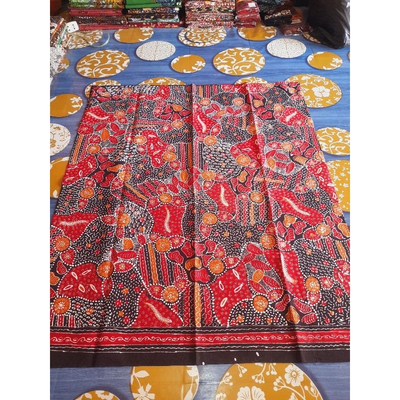 Kain Batik Tulis Pamekasan Madura Merah Mewah Murah