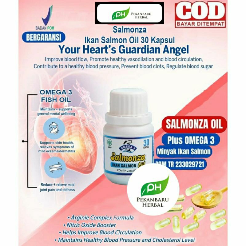 SALMONZA OIL 30 kapsul Minyak Ikan Salmon Oil  With Omega 3 Fish oil 1000mg BPOM