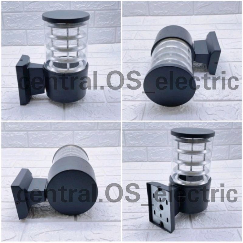LAMPU DINDING TAMAN OUTDOOR 1 X FITTING E27 BULAT KISI KISI BENING