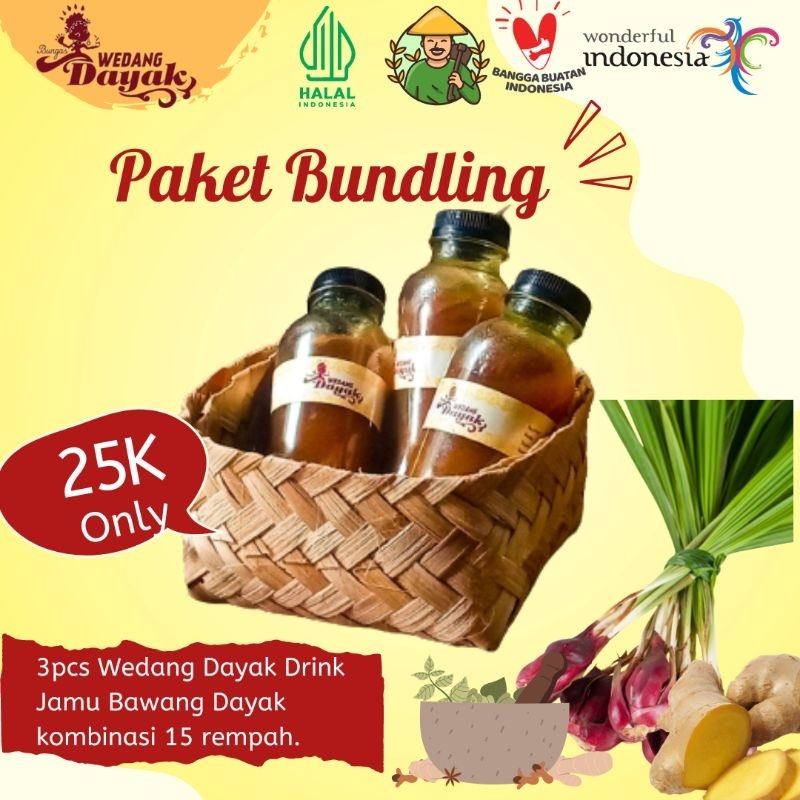 

Paket Bundling Wedang Dayak 3pcs Jamu Bawang Dayak Bawang Dayak jamu Dayak