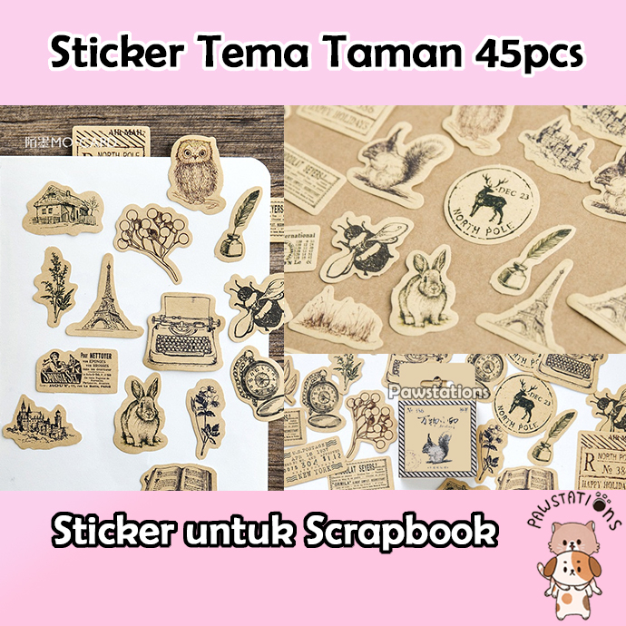 

45pcs Stiker Hewan untuk Scrapbooking DIY Stickers Animal Stickers Stiker Binatang Stiker Beragam Hewan