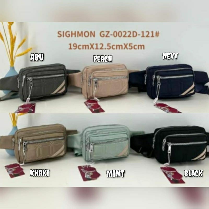 Waistbag/Slempang Ori Sighmon Kanvas SGH0022 3sleting