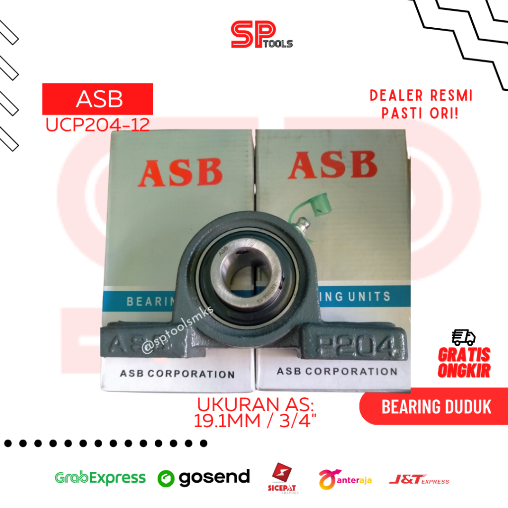 BEARING / LAHAR PILLOW BLOCK / LAHAR DUDUK UCP 204-12 AS 19.1MM ASB