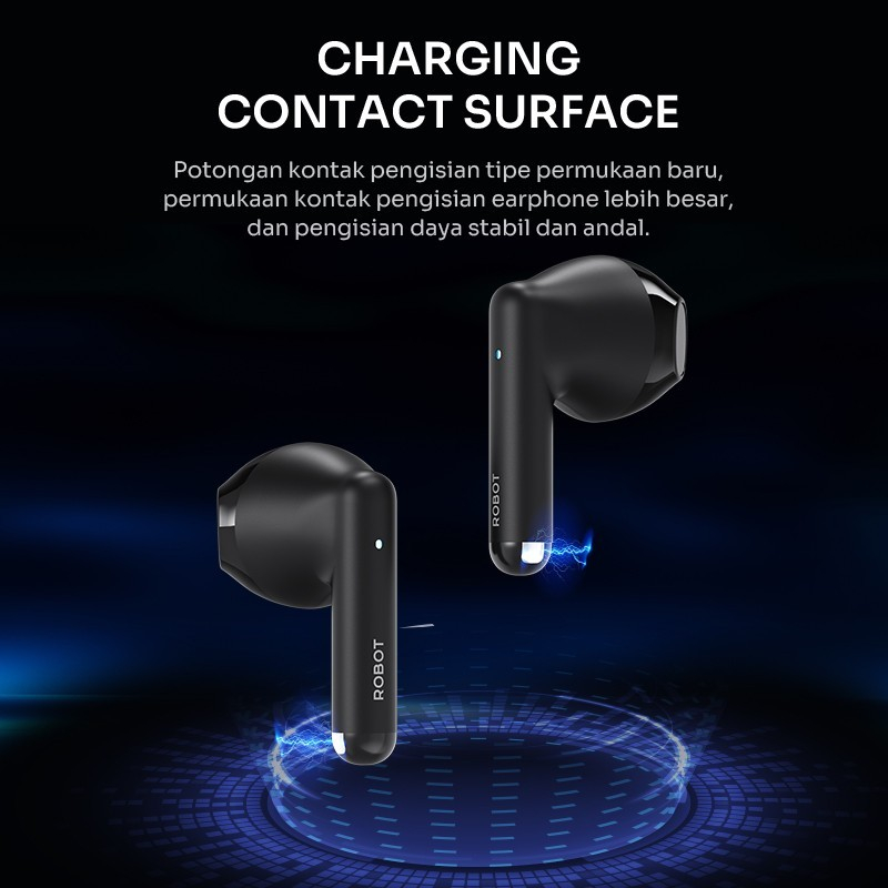 TWS ROBOT T60 Airbuds Earphone Bluetooth 5.3 Wireless