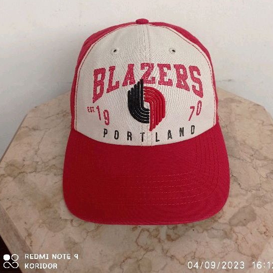 Topi Strap Cap Vintage NBA Portland Trailblazers 1970 Hardwood Classic X 47 Brand