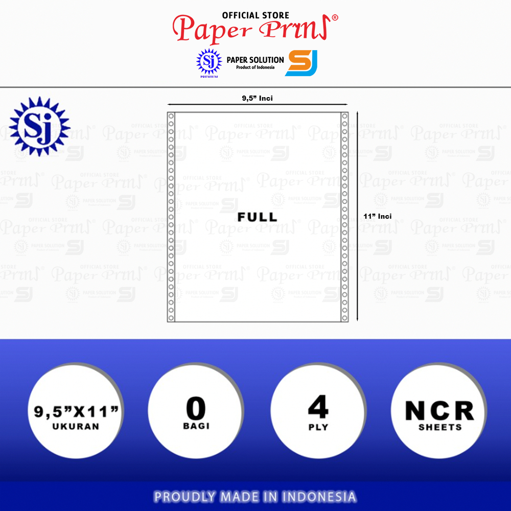 

SJ Kertas Continuous Form 4PLY NCR 9,5" x 11" RJ4