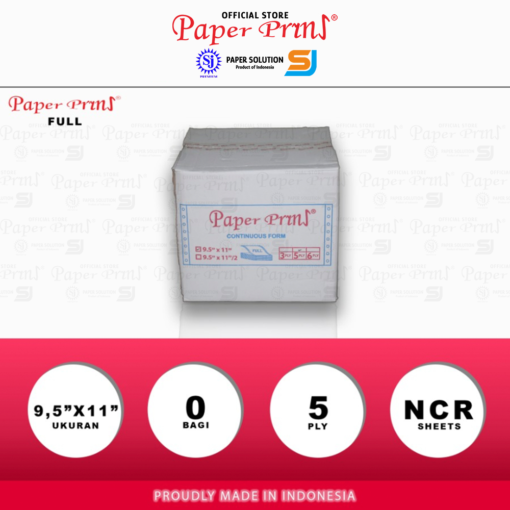 

Paperpryns Kertas Continuous Form Full 5PLY NCR 9,5" x 11