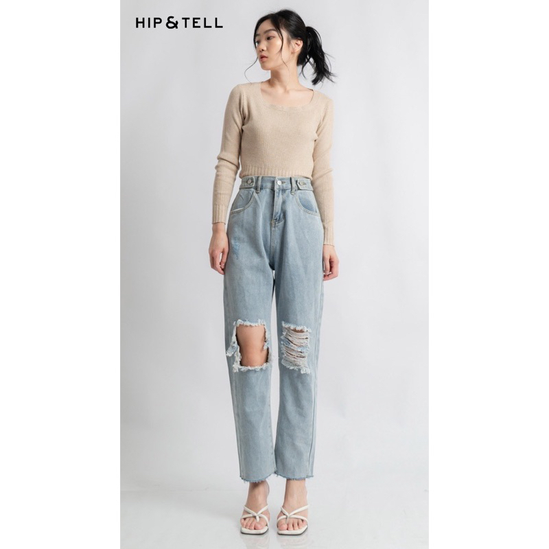 HIP&TELL highwaist ripped jeans | Dallas Jeans | Denim
