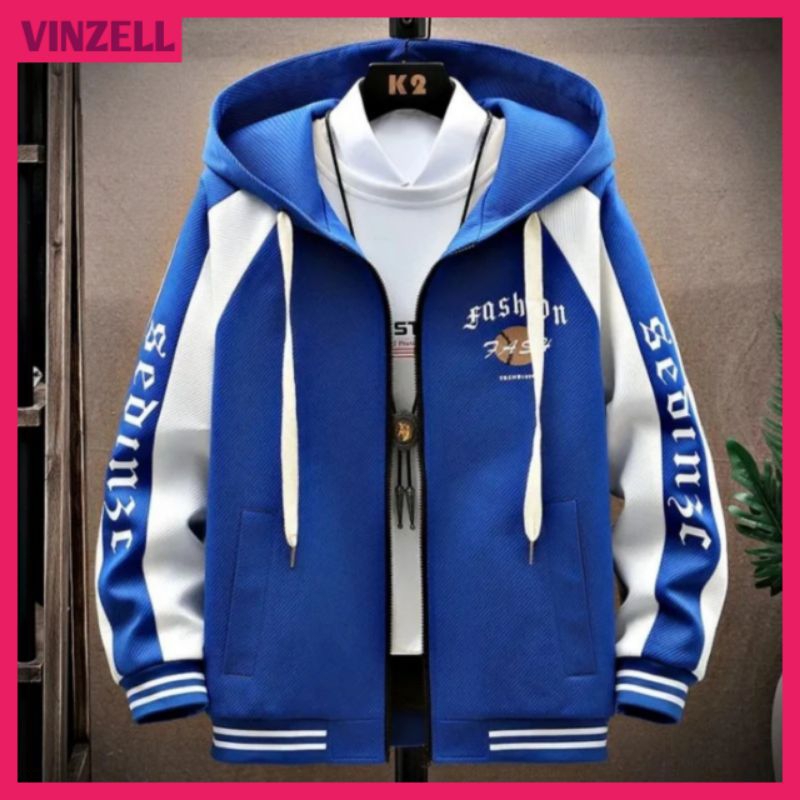 JAKET VARSITY HOODIE ZIPPER JAKET BASEBALL PRIA WANITA JUMBO (S-6XL) INISIAL LOGO FASHION JAKET RESL