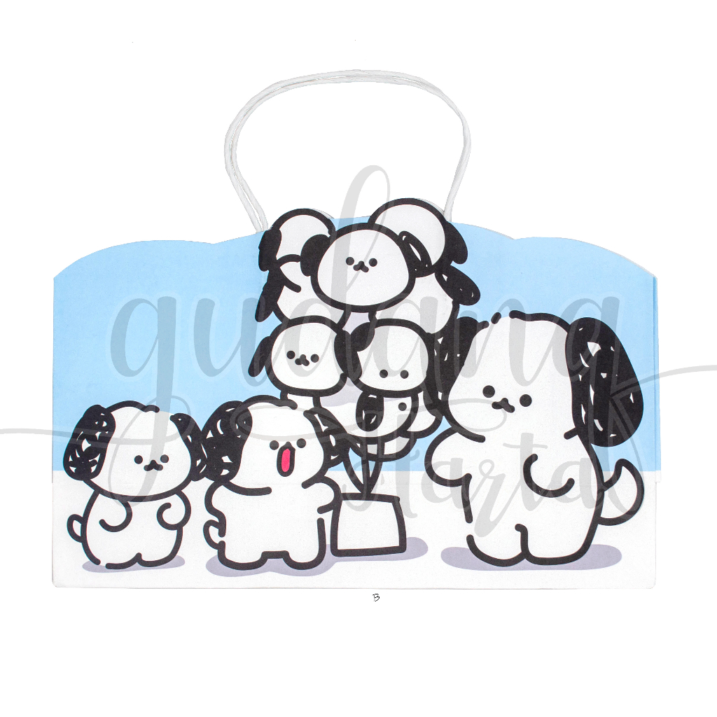 

Paper Bag Cloud Dog Tas Kado Motif Awan Dan Hewan Poodle Lucu Godie Bag GH 507025