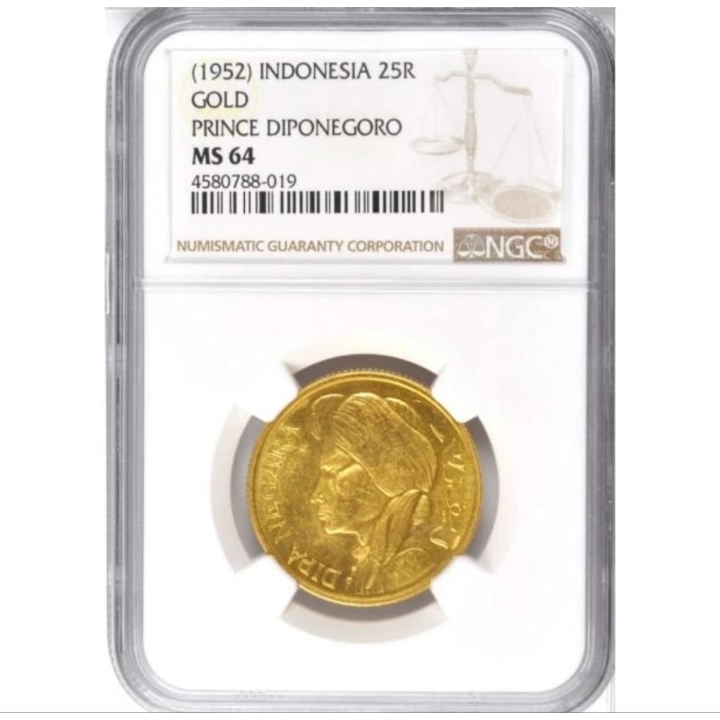 Koin Emas Gold Coin Dipanegara Diponegoro NGC MS 64 Top Pop