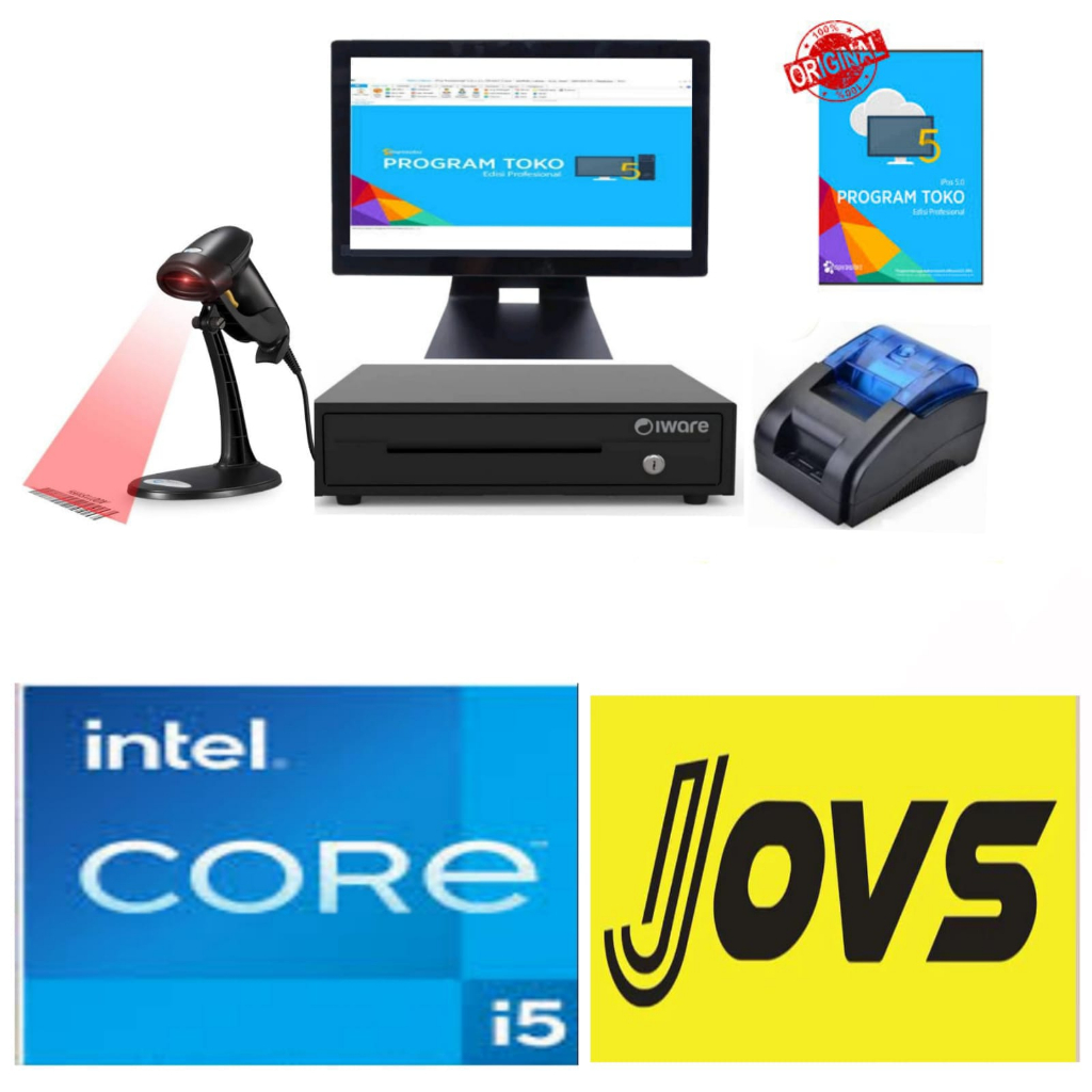Mesin kasir PC All in One POS core i5 Komputer kasir Lengkap