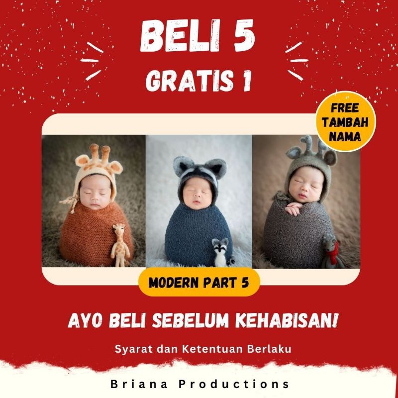 Jasa Edit Foto Bayi Newborn Ala Studio Tema Modern 5 - Islami Adat Hijab Muslim Profesi - Briana Pro