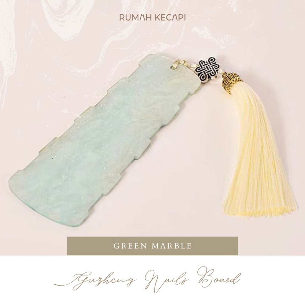 PAPAN KUKU  GUZHENG / GUZHENG NAILS BOARD GREEN MARBLE