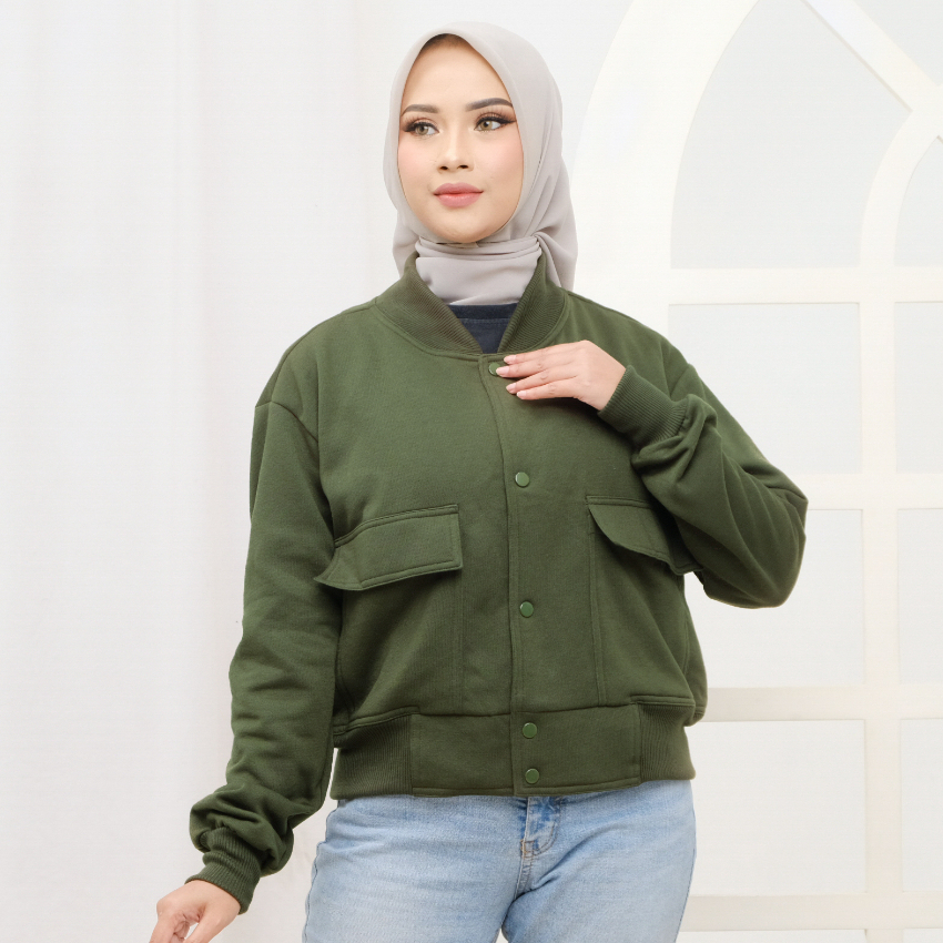 Zaraa Crop Bomber - Jaket Crop Bomber Wanita