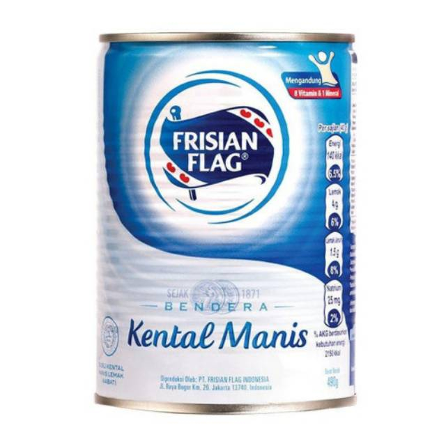 

Susu Kental Manis Bendera Frisian Flag SKM Kaleng 490 gr Putih