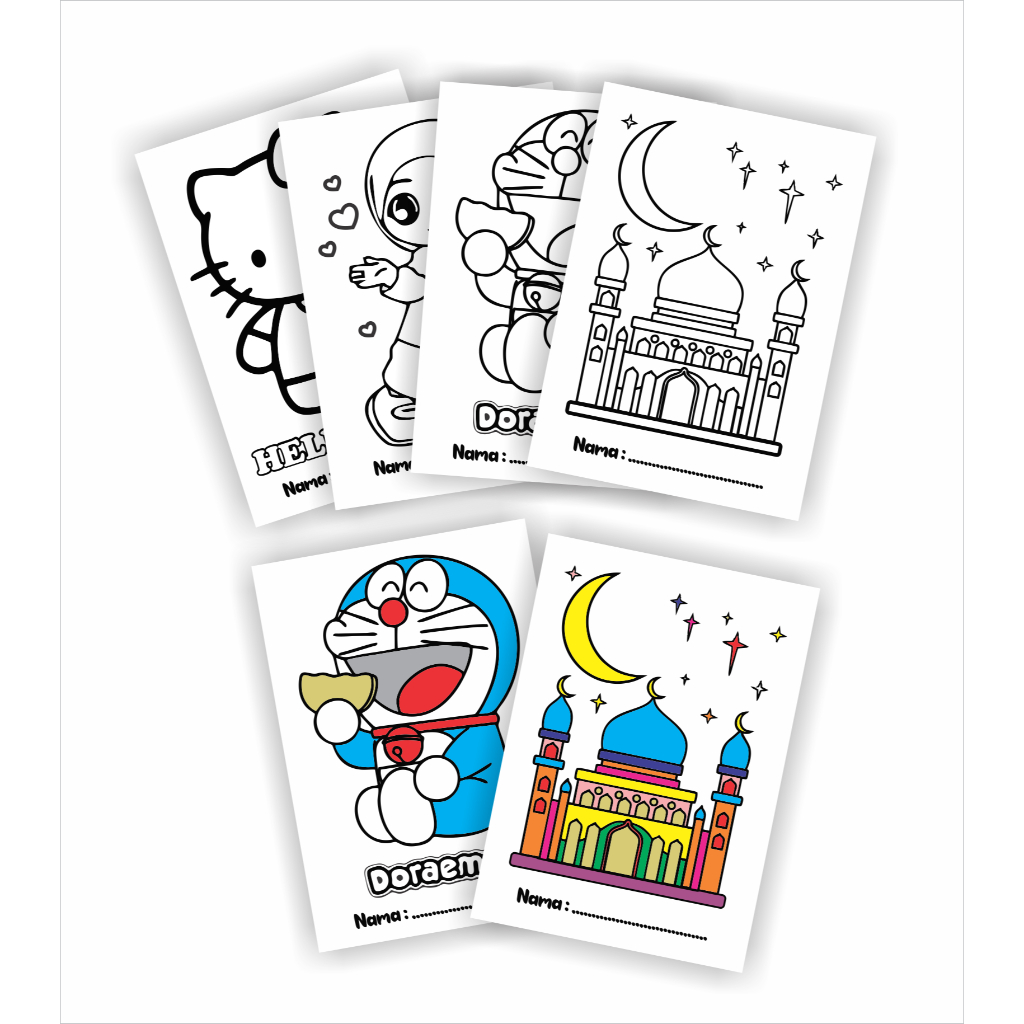 GAMBAR SKETSA MEWARNAI ANAK / KERTAS A4 / TK PAUD / MURAH LEMBARAN