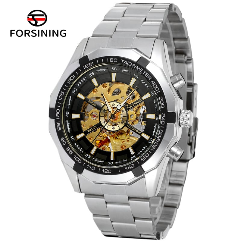 FORSINING jam tangan mekanik automatis stainless steel/JAM TANGAN PRIA FORSINING AUTOMATIC WATCH ORI