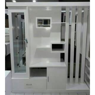 PRE ORDER 14 HARI BAHAN KAYU JATI JEPARA LEMARI PARTISI PEMBATAS RUANGAN 2 MUKA