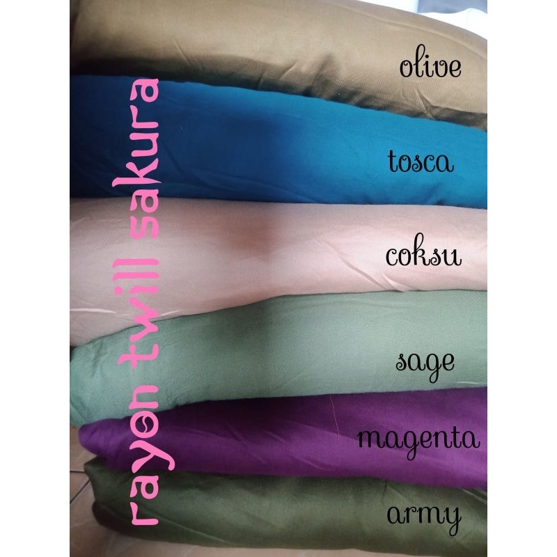 Kiloan kain rayon twill sakura/ kain homedress adem