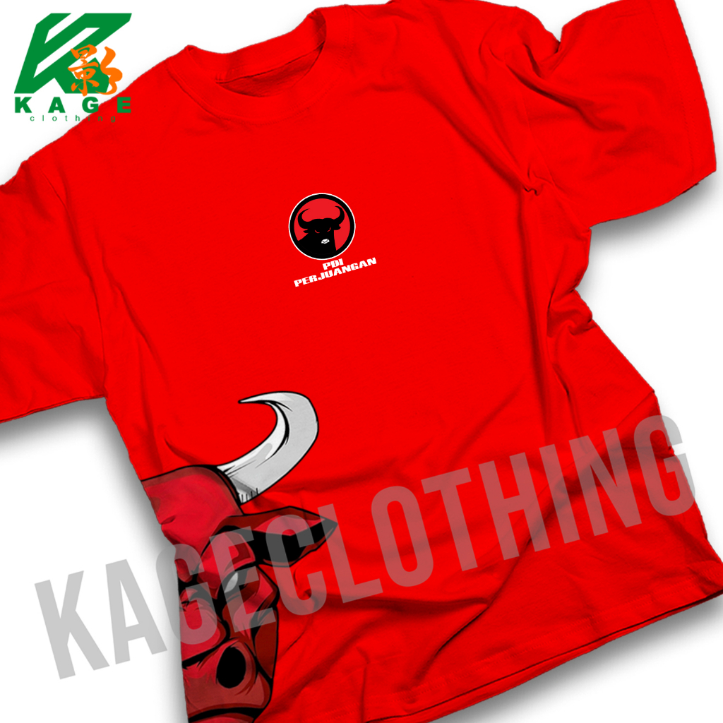Kaos partai PDI PERJUANGAN  Tshirt baju distro cotton combed 30s UNISEX RELAWAN GANJAR PRANOWO PASUK