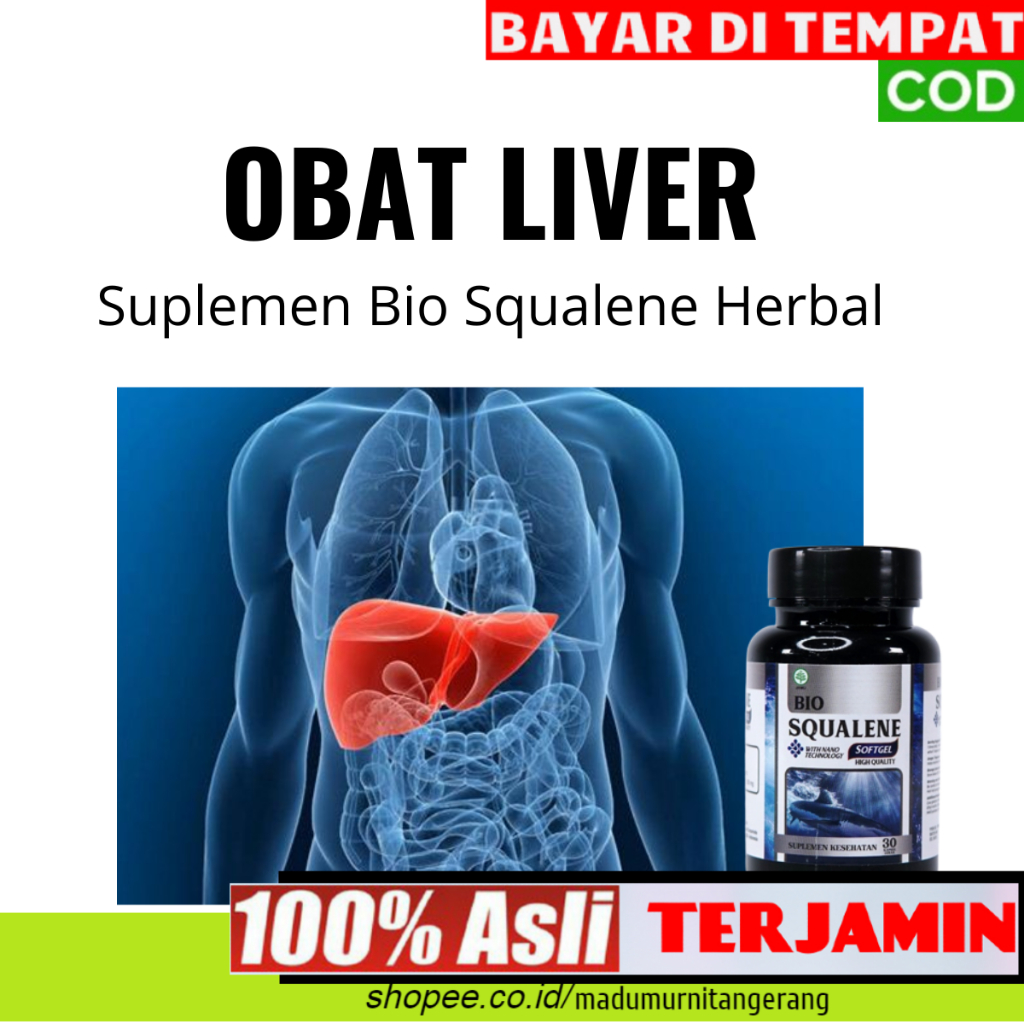 Obat Membantu Meringankan Sakit Liver & Ginjal Suplemen Kesehatan Tubuh Bio Squalene Herbal Original