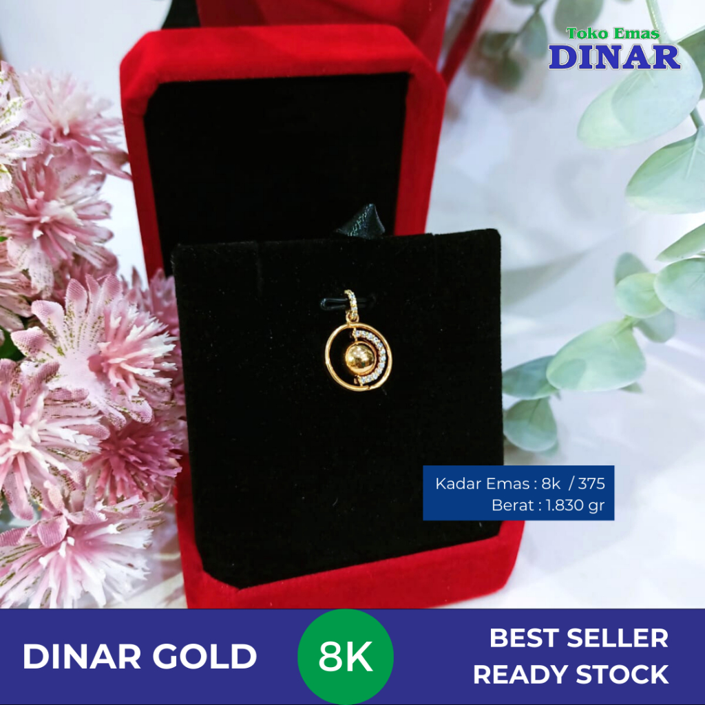 LIONTIN BATU BOLA KADAR 8K/375 - EMAS MUDA