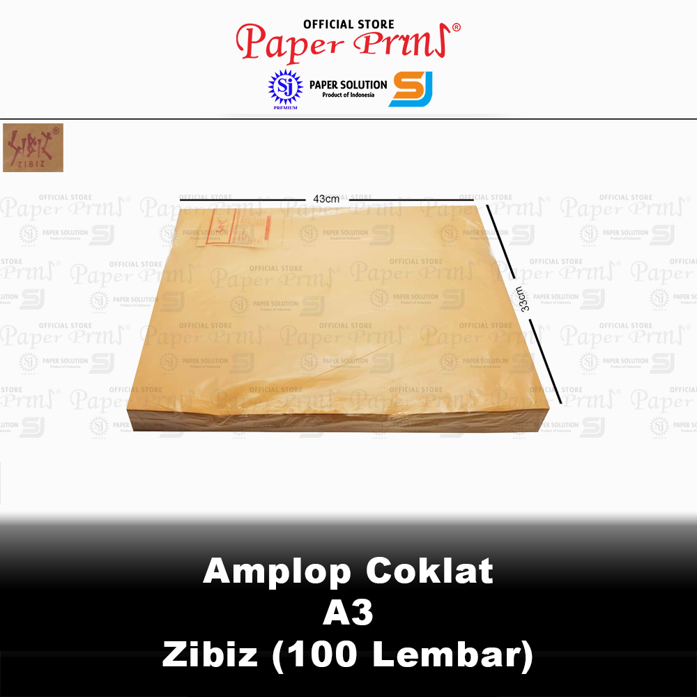 

Amplop Coklat A3 Zibiz - 1 Pack isi 100 Lembar