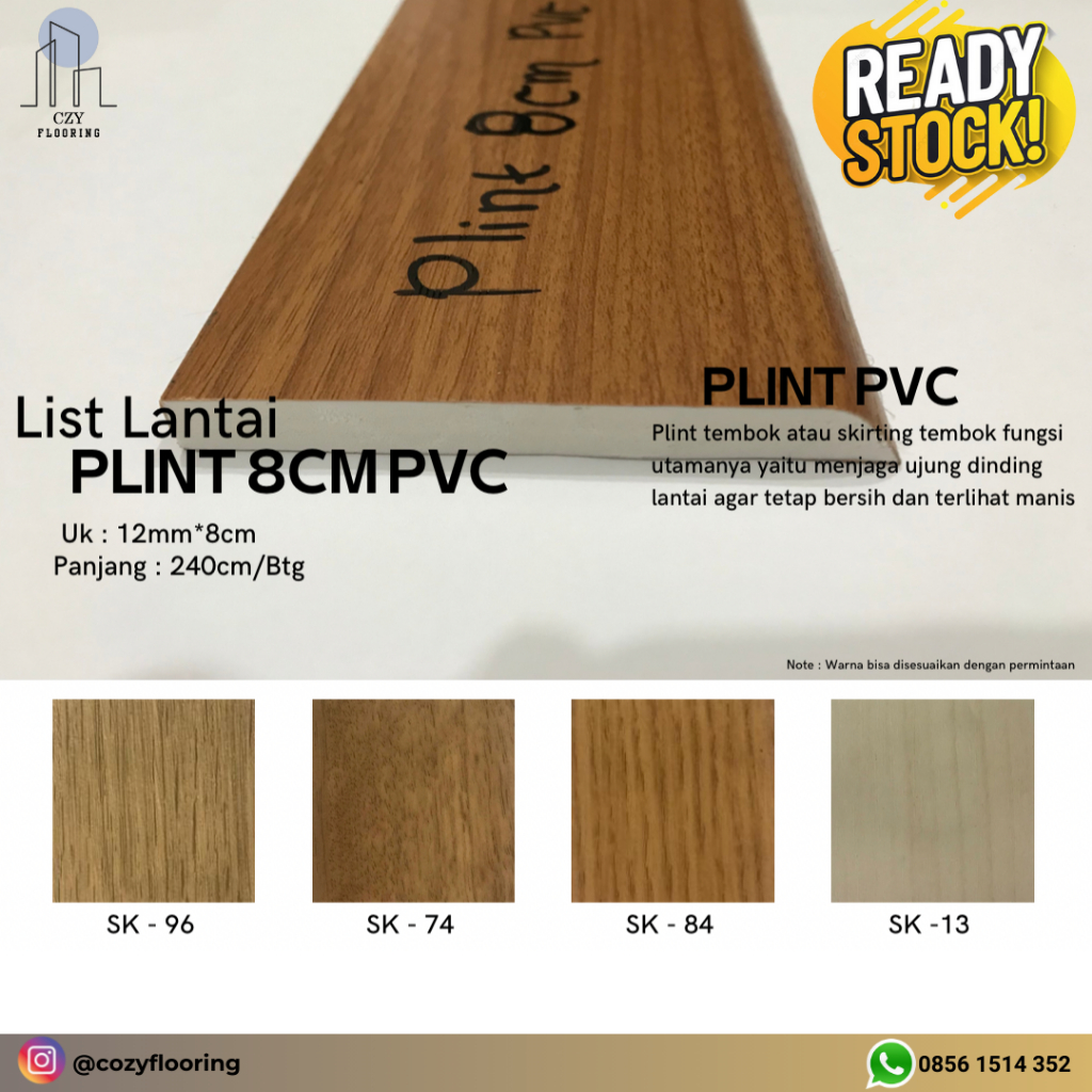 Plint PVC 8cm / Solid Motif Per Batang