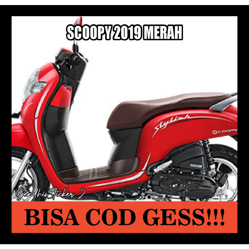 striping honda scoopy 2019 merah
