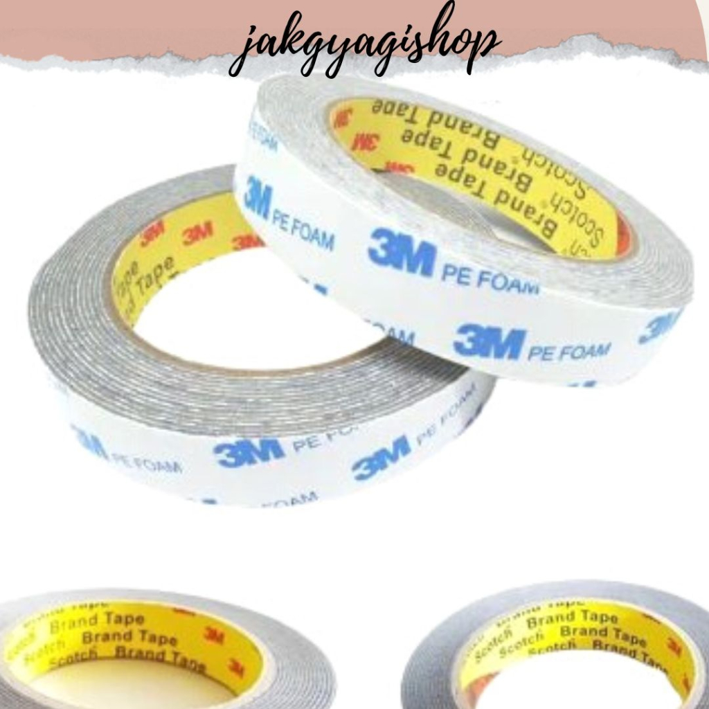 

PROMO MENARIK|DOUBLE TAPE 3M|Double Tape 3M Pe Foam / Solasi BB Busa 20 mm X 4.5 M 20mm X 4.5M