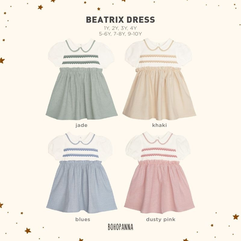 BEATRIX DRESS BOHOPANNA | DRESS ANAK PEREMPUAN