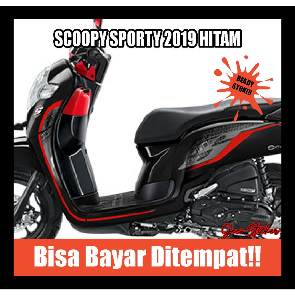 striping scoopy sporty 2019 hitam
