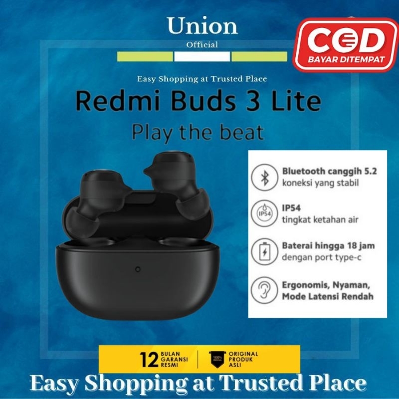 Redmi Buds 3 Lite Original Garansi Resmi Xiaomi Earphone IP54 Anti Air