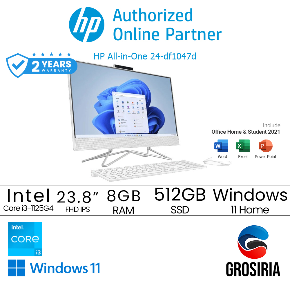 HP PC AIO 24 DF1047D Intel Core i3 1125G4 8GB 512GB Win 11 [803Q2PA]